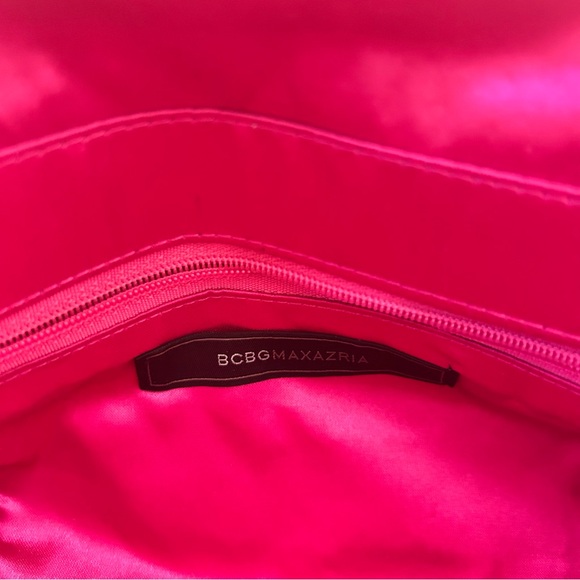 NWT BCBGMaxAzria Pink Beaded Silver Chain Strap Clutch Handbag - Picture 7 of 8
